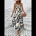 thumbnail image 4 of Vestido Maxi para Mujer, Plisado, con Cuello Halter, Estampado y Escote en V. XS, 4 of 10