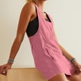thumbnail image 5 of Racerback Athletic Rompers for Women Sleeveless Tank Jumpsuits Shorts Pocketed Loose Summer One Piece Workout Outfits, Pink, XXL, 5 of 7