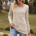 thumbnail image 4 of Womens 3/4 Sleeve Fall Tops Women Within Cap Sleeve Tops for Women Winter Long Sleeve Tops Solid Regular Blouse, 4 of 7