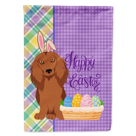 Carolines Treasures WDK5002GF 11.25 x 15.5 in. Longhair Red Dachshund Easter Garden Flag