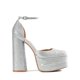 thumbnail image 2 of Tacones Plataforma para Mujer DREAM PAIRS Aurelia Plateados con Strass Talle 5, 2 of 6