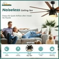 thumbnail image 5 of Sofucor 52 Inch Low Profile Ceiling Fan with Light Bulb Replaceable and Remote Control, 8 Blade Ceiling Fan with 3 Downrod, Max Airflow 7000 CFM, 5 of 10