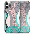 thumbnail image 5 of DesignSkinz Retro Summer Mint and Coral Full-Body Skin Decal Wrap Cover for iPhone 12 Mini, 5 of 9
