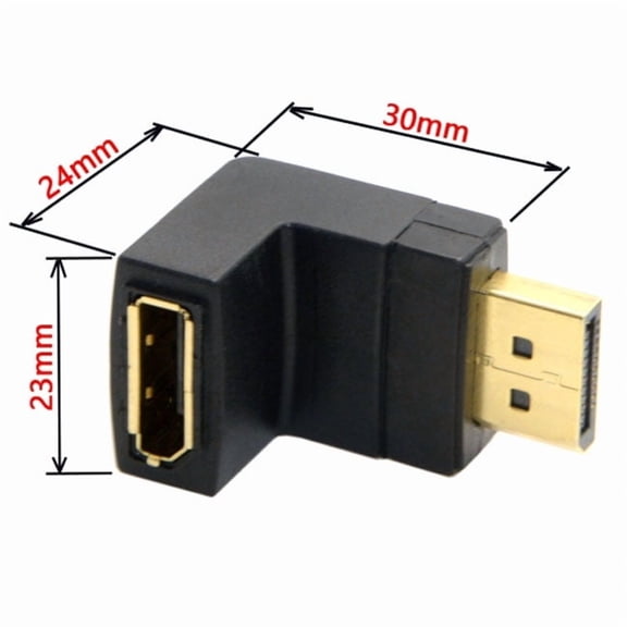 Xiwai Adapter Down Angled 90 Degree DisplayPort Male to Female Extension Adapter 4K