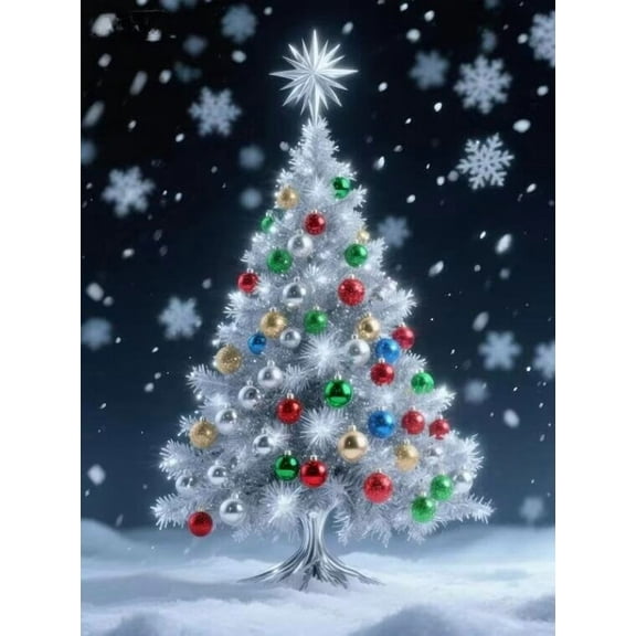 Christmas Tree Diamond Art Kits for Adults Beginners Christmas 5D Diamond Painting Kits,Winter DIY Paint with Round Full Drill Gem Art for Home Wall Decor Gift 8x12 Inch