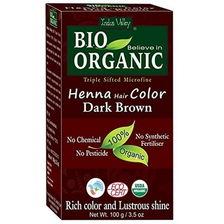 Indus Valley Bio Organic Natural Dark Brown Henna Hair