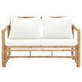 thumbnail image 2 of vidaXL 2 Seater Garden Sofa with Cushions Bamboo, 2 of 5