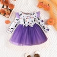 thumbnail image 2 of mgoYE Toddler Baby Girls Halloween Tulle Dress Long Sleeve Pumpkin Princess Tutu Dresses Fall Clothes(Purple,3-4 Years), 2 of 5