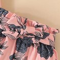 thumbnail image 3 of Infant Newborn Baby Girl Romper Clothes 3 Piece Sets Daddy's Girl Print Ruffle Ribbed Romper Tops + Floral Shorts + Headband Bow Kaprioy Toddler Girl Clothes 0 3 6 9 12 18 Months, 3 of 6