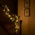 thumbnail image 2 of 7FT Twinkling Tree Fairy Light Eucalyptus Leaves Christmas Garlands, Led Pre-lit Lighted Artificial Olive Garland with Timer for Fireplace, Mantel, Stairs Christmas Decorations, 2 of 8