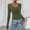 13# Army Green, variant on Long Sleeve Shirts for Women 2025 Fall Fashion V Neck Basics Crop Tops Slim Fitted Y2K Tops Clothes White S