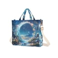 thumbnail image 7 of FORMRS Womens Corduroy Tote Bag Crossbody Shoulder Handbag with Pocket, Floral Moon, 7 of 7