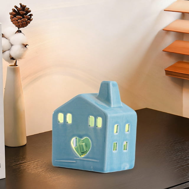 Casas de Cerámica con Luces Led, Figuras de Casas Brillantes, Decoración de Mesa, Escenario de Pueblo, Accesorios para Fiestas y Celebraciones.