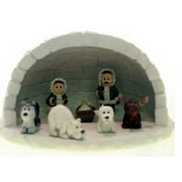 Alaska Eskimo Nativity Mini Igloo Set 8 Piece - Walmart.com - Walmart.com