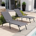 thumbnail image 4 of Crestlive Products 2‑Pack Outdoor Chaise Lounge Chairs – 5‑Position Aluminum Adjustable Patio Chaise Lounge with Rust Resistant Frame, Gray, 4 of 8