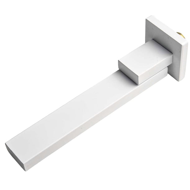 KDJ Stainless Steel Wall Mounted Bathtub Faucet with Foldable Nozzle, 180 Degree Rotation Swivel Bath Spout, Concealed Shower Design for Modern Bathroom, White