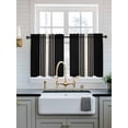 thumbnail image 2 of Black Beige Striped Tier Curtains 36 Inch Length,Sheer Curtains for Bedroom Living Room Window Modern Farmhouse Retro Lines Rod Pocket Drapes Kitchen Curtains Small Half Window 27.5"x36" 2 Panels, 2 of 6