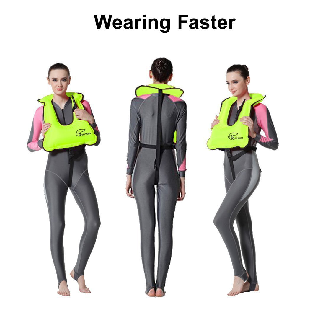 Rrtizan Children Portable Inflatable Life Jacket Snorkel Vest,Swimming Life Vest for Boys & Girls