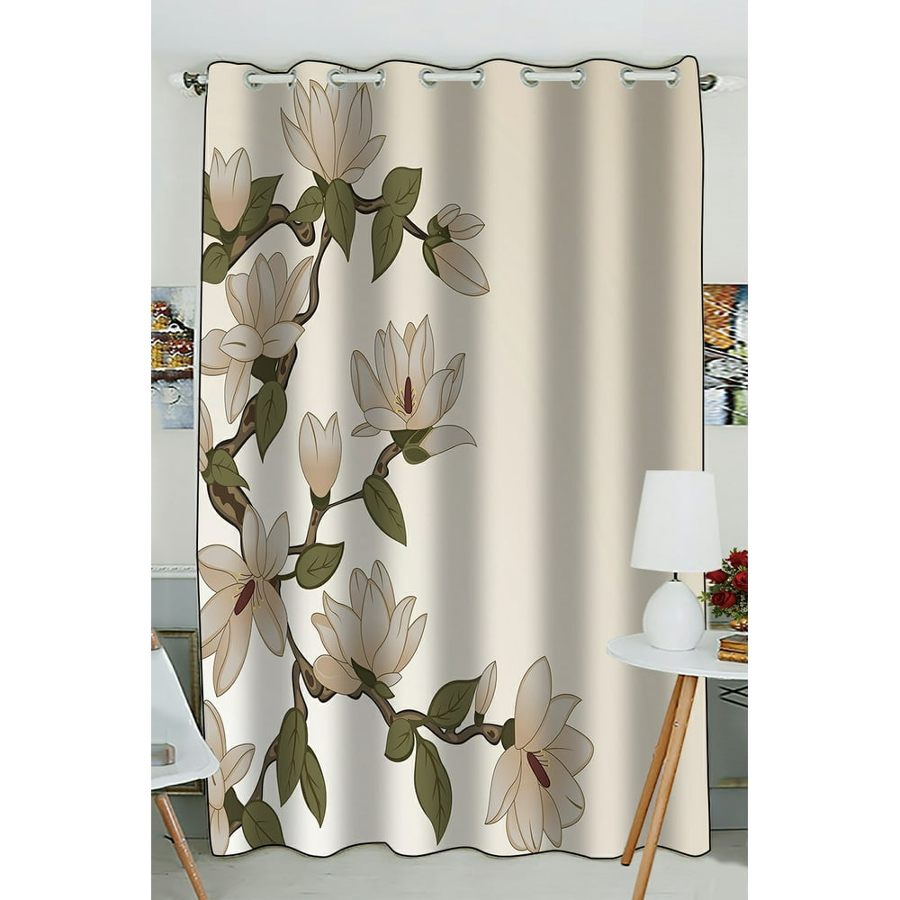 ABPHQTO Magnolia Flowers Branch Window Curtain Kitchen Curtain Window