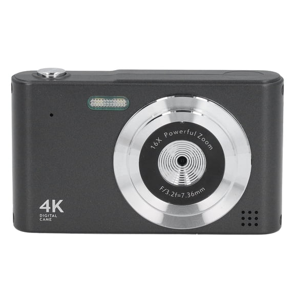 Vintage 4K HD Digital Camera 48MP Photography Camcorder Vlogging Video Recorder with 16X Zoom 2.4 inches / 6.1 cm LCD Screen Lightweight Pocket Card Camera for Travel Compact Design Black