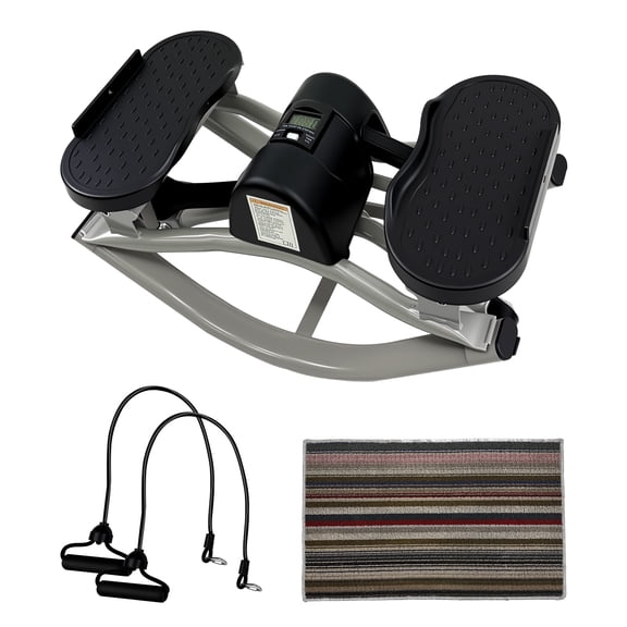 XYJBHB 3D Motion Lateral Stepper with Resistance Bands, 300 lbs Capacity Home Gym Exercise Machine with LCD Monitor & Mat