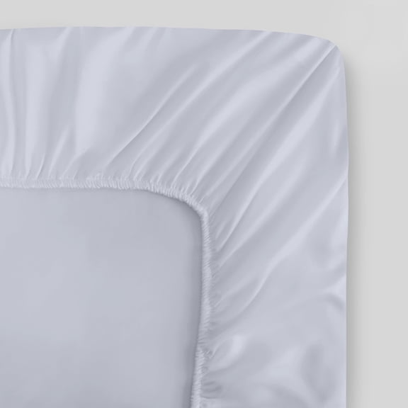 Fabdreams 1 Organic Cotton Queen Fitted Sheet Only, 100% Cotton Cooling Sheets, 300 Thread Count, Percale Weave, Crisp & Breathable, GOTS Certified, Fits up to 17" (White)