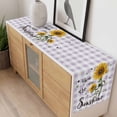 thumbnail image 4 of Summer Sunflowers Table Runner - 36 Inch Long, Kitchen Dining Table Runner Dresser Scarves, Bees Pastoral Country Purple Plaid Farmhouse Decor for Coffee Tables Wedding Party Banquet, 4 of 8