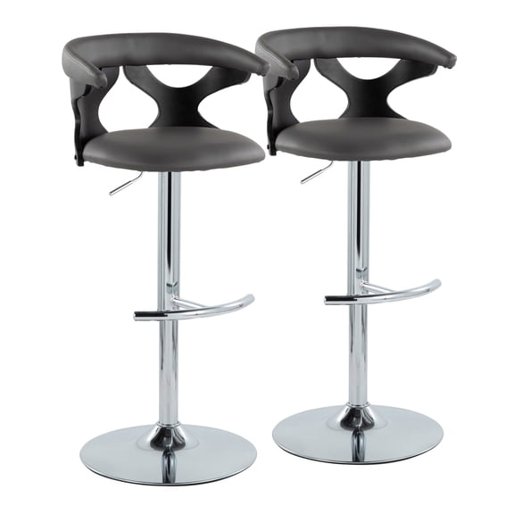 Gardenia Adjustable Bar Stool, Chrome Bar Stools, Bar Chairs, Swivel Bar Stools, Bar Stools Set of 2