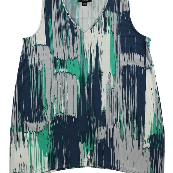 Alfani Womens Handkerchief-Hem Tank Top, Blue, Large