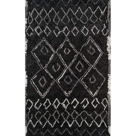 Momeni Margaux Polyester Table Tufted Black Area Rug 5' X (Best Rug Material For Under Kitchen Table)