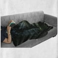 thumbnail image 6 of Gothic Soft Flannel Fleece Blanket, Image of the Gate of a Dark Old Haunted House Cemetery Dead Myst Fiction Art Print, Cozy Plush for Indoor and Outdoor Use, 70" x 90", Grey Green, by Ambesonne, 6 of 6