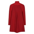 thumbnail image 5 of ClodeEU Women's Knit and Wool Blend Paneled Cape Coat，Button Up Trench Coat With Pockets , Trendy Coat for Fall Winter Red,Womens Plus XXL, 5 of 8