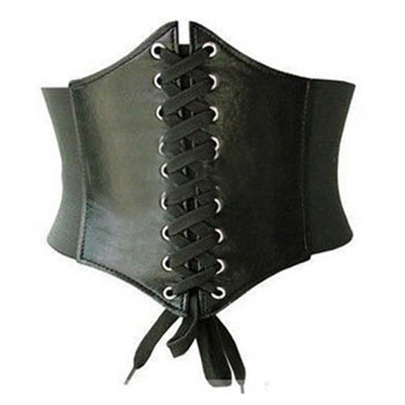FOCUSNORM Corset Waist Belt for Women Wide Elastic Tie Waspie Belt for Dresses 4.7inch