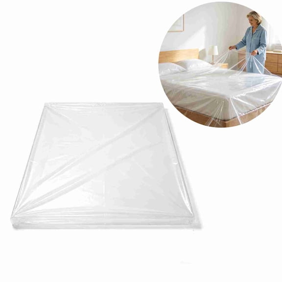 Plastic Bed Cover, 13x9.84ft Waterproof Furniture Sofa Couch Protector from Cat Full Extra Large King Queen Bed Storage Dust Cover for Moving