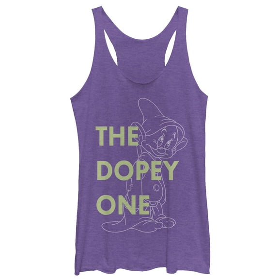 Women's Snow White and the Seven Dwarfs Dopey One Racerback Tank Top Purple Heather X Small