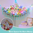 thumbnail image 4 of GOR Stuffed Animals Net or Hammock with LED Light, Hanging Stuffed Animals Storage Toy Hammock Net Corner Wall Girls Room Decor Toy Storage Organizer, Light Aqua Green, XL, 4 of 15
