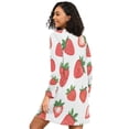 thumbnail image 2 of FORMRS Womens Long Sleeve Nightgowns Crew Neck Sleep Shirt Soft Pajamas Sizes S-3XL, Strawberry, 2 of 8