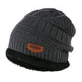 thumbnail image 4 of HESHENG Mens Winter Beanie Hat Warm Knit Hat Thick Fleece Lined Skull  Dark Gray, 4 of 5