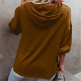 thumbnail image 5 of Womens Long Sleeve T Shirts Loose Casual Solid Color V Neck Button Long Sleeved Hoodie Sweatshirt, 5 of 9