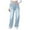 Light Blue, variant on Womens Jeans Dark Gray Gradient Wash Wide Leg Denim Pants High Waist Side Pocket Stretch Oversized Fit Casual Daily Outings Jeans
