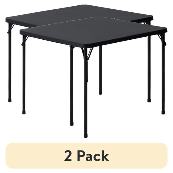 (2 pack) Mainstays 34 in Folding Card Table, Black