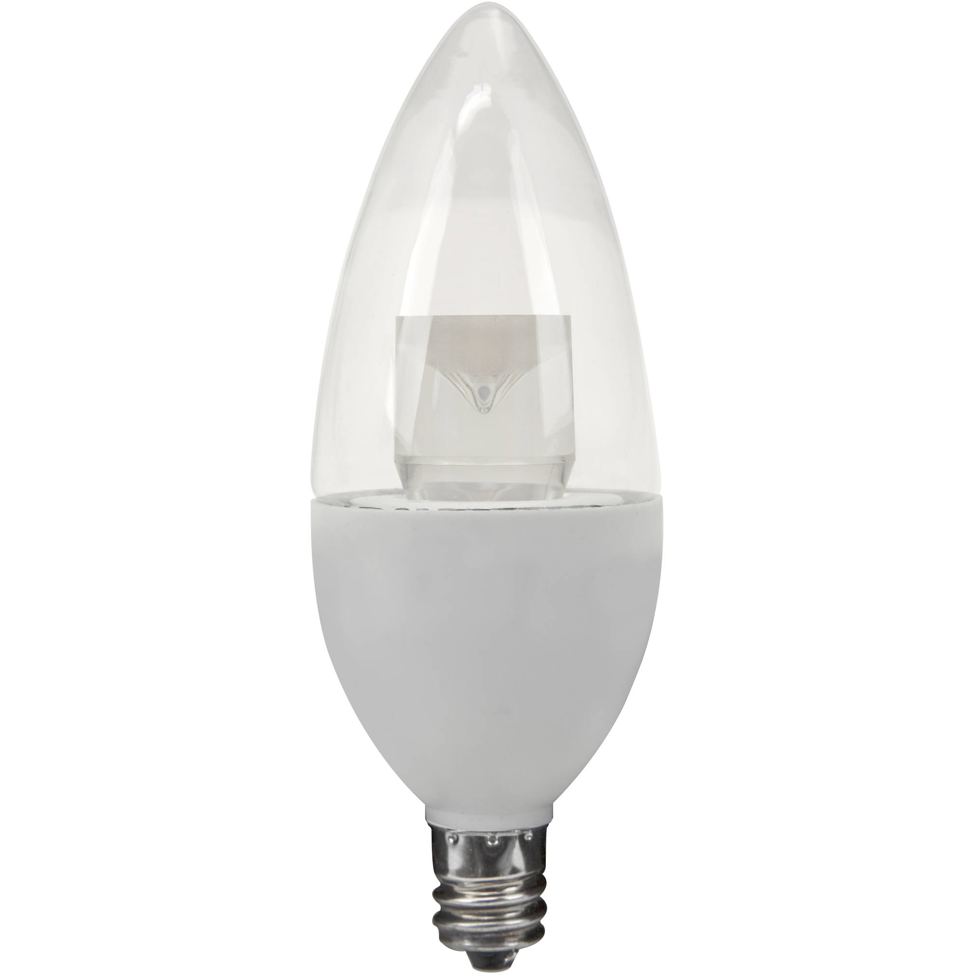 Great Value LED Light Bulb, 3W (25W Equivalent) B11 Decorative Lamp E12 Candelabra Base, Non-Dimmable, Daylight, 1-Pack - image 2 of 5