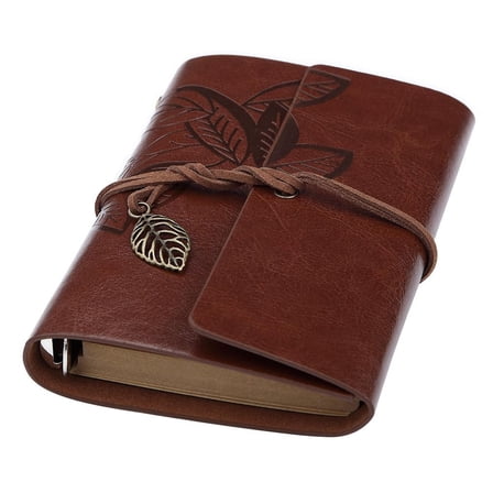 1 PC Leather Journal Notebook, Pocket Notepad for Travel Daily, Scrapbook Gifts (Brown, 4"x5.7")