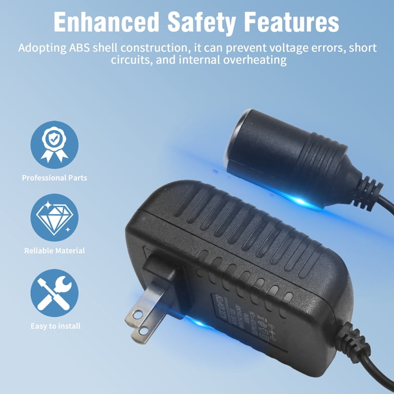 cigarette lighter dc to ac converter Converter, RoyPow 180W (Max 200W) 15A 100V~120V to 12V Car Socket AC/DC Power Supply Adapter, 120V/110V to 12V Converter, Transformer for Inflator, Car Refrigerator : Musical Made of insulating and ABS refractory materials AC US Wall Power To