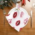 thumbnail image 2 of GZHJMY Valentine's Day Pink Red Kiss Lip Cloth Napkin Kitchen Dining Table Collection Festive Holiday Date Engagement Wedding Gift 6 Pack 20" × 20", 2 of 6