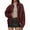 Wine Red, variant on PRETTYGARDEN Faux Leather Jacket Women Bomber Motorcycle Zip Up Jackets Oversized Fall Fashion Outfits Winter Coats