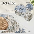 thumbnail image 3 of Blue Floral Spring Pillow Covers 12"x20", Summer Botanical Flower Vintage Soft Brushed Microfiber Breathable Throw Pillow Covers, Decorative Pillowcase with Zipper for Couch Sofa Bedroom Living Room, 3 of 9