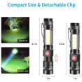 thumbnail image 5 of Linterna LED recargable, linterna magnética superbrillante de 1000 lúmenes, con luz de trabajo COB, resistente al agua, 4 modos, 2 juegos de linterna táctica de emergencia para acampar al aire libre JAMW Sencillez, 5 of 5