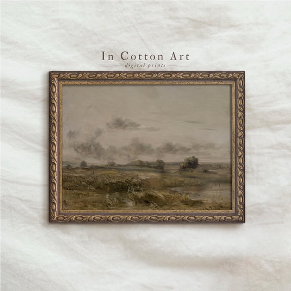 Rustic Landscape Art Print, Moody Nature Wall Art, Neutral Tones Wall Decor, Countryside Scene Artwork, Minimalist Home Print | P282 UNFRAMED Poster, Wall Art for Decor, Present, 8x12