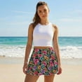 thumbnail image 3 of Yuyamidu Colorful Hibiscus Women's Tennis Golf Skirts Tropical Athletic Skort with Shorts High Waisted Mini Summer Workout Running Skorts with Pockets Size M, 3 of 7
